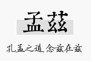 孟兹名字的寓意及含义