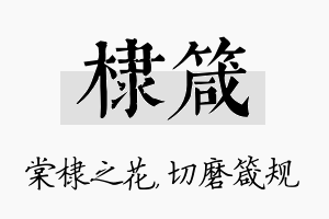 棣箴名字的寓意及含义