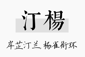 汀杨名字的寓意及含义