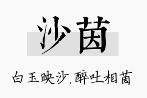 沙茵名字的寓意及含义