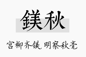 镁秋名字的寓意及含义