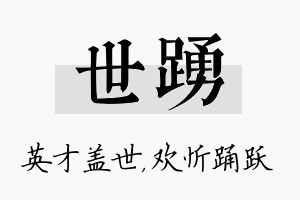 世踊名字的寓意及含义