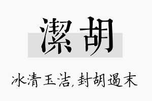 洁胡名字的寓意及含义