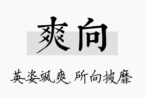 爽向名字的寓意及含义