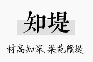 知堤名字的寓意及含义