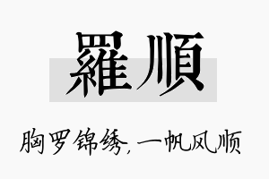 罗顺名字的寓意及含义