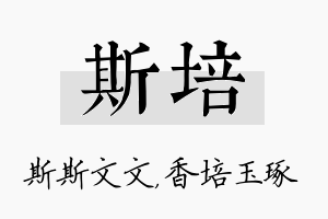 斯培名字的寓意及含义