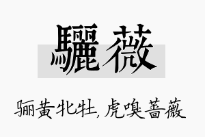 骊薇名字的寓意及含义