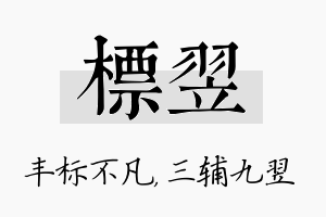 标翌名字的寓意及含义