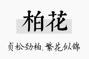 柏花名字的寓意及含义