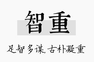 智重名字的寓意及含义