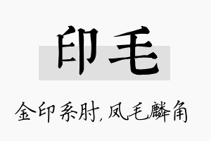 印毛名字的寓意及含义