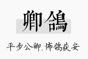 卿鸽名字的寓意及含义