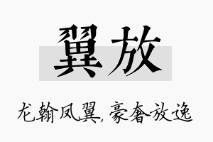 翼放名字的寓意及含义