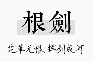 根剑名字的寓意及含义