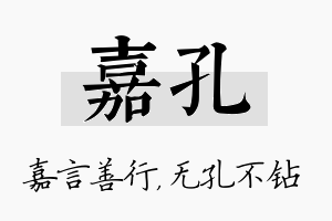 嘉孔名字的寓意及含义