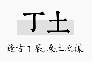 丁土名字的寓意及含义