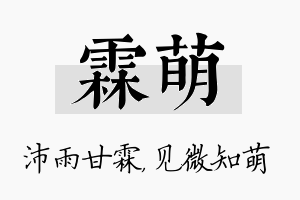 霖萌名字的寓意及含义