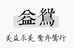 益鸳名字的寓意及含义