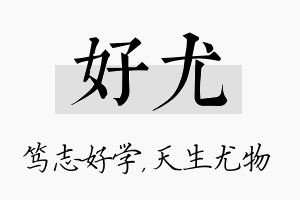 好尤名字的寓意及含义