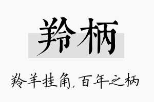 羚柄名字的寓意及含义