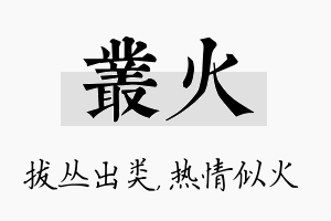 丛火名字的寓意及含义