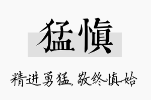 猛慎名字的寓意及含义