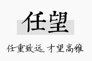 任望名字的寓意及含义