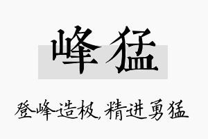 峰猛名字的寓意及含义