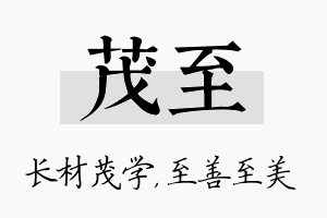 茂至名字的寓意及含义