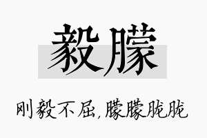 毅朦名字的寓意及含义