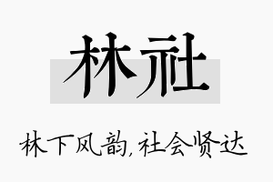 林社名字的寓意及含义