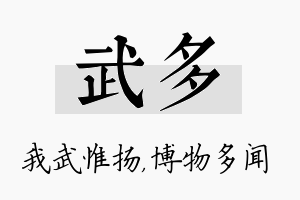 武多名字的寓意及含义