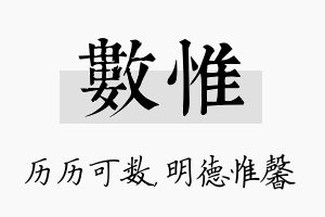 数惟名字的寓意及含义