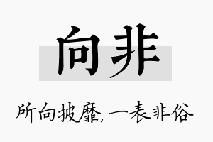 向非名字的寓意及含义