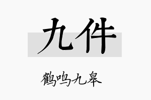 九件名字的寓意及含义