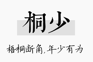 桐少名字的寓意及含义