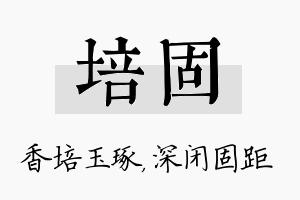 培固名字的寓意及含义