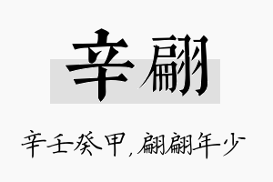 辛翩名字的寓意及含义