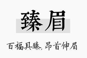 臻眉名字的寓意及含义