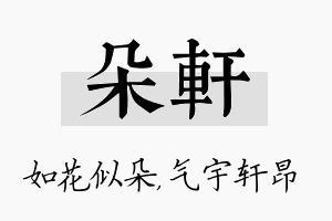 朵轩名字的寓意及含义