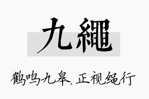 九绳名字的寓意及含义