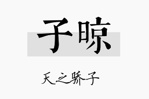 子晾名字的寓意及含义