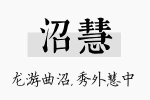 沼慧名字的寓意及含义