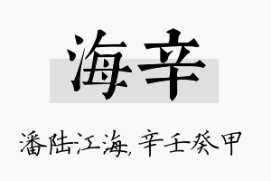 海辛名字的寓意及含义