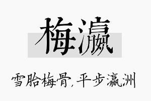 梅瀛名字的寓意及含义