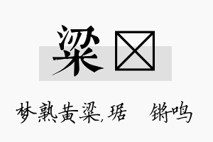 粱瑀名字的寓意及含义