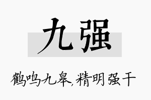 九强名字的寓意及含义