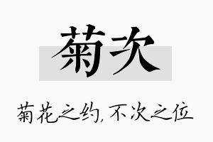 菊次名字的寓意及含义