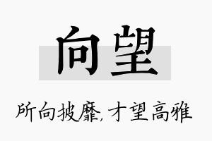 向望名字的寓意及含义